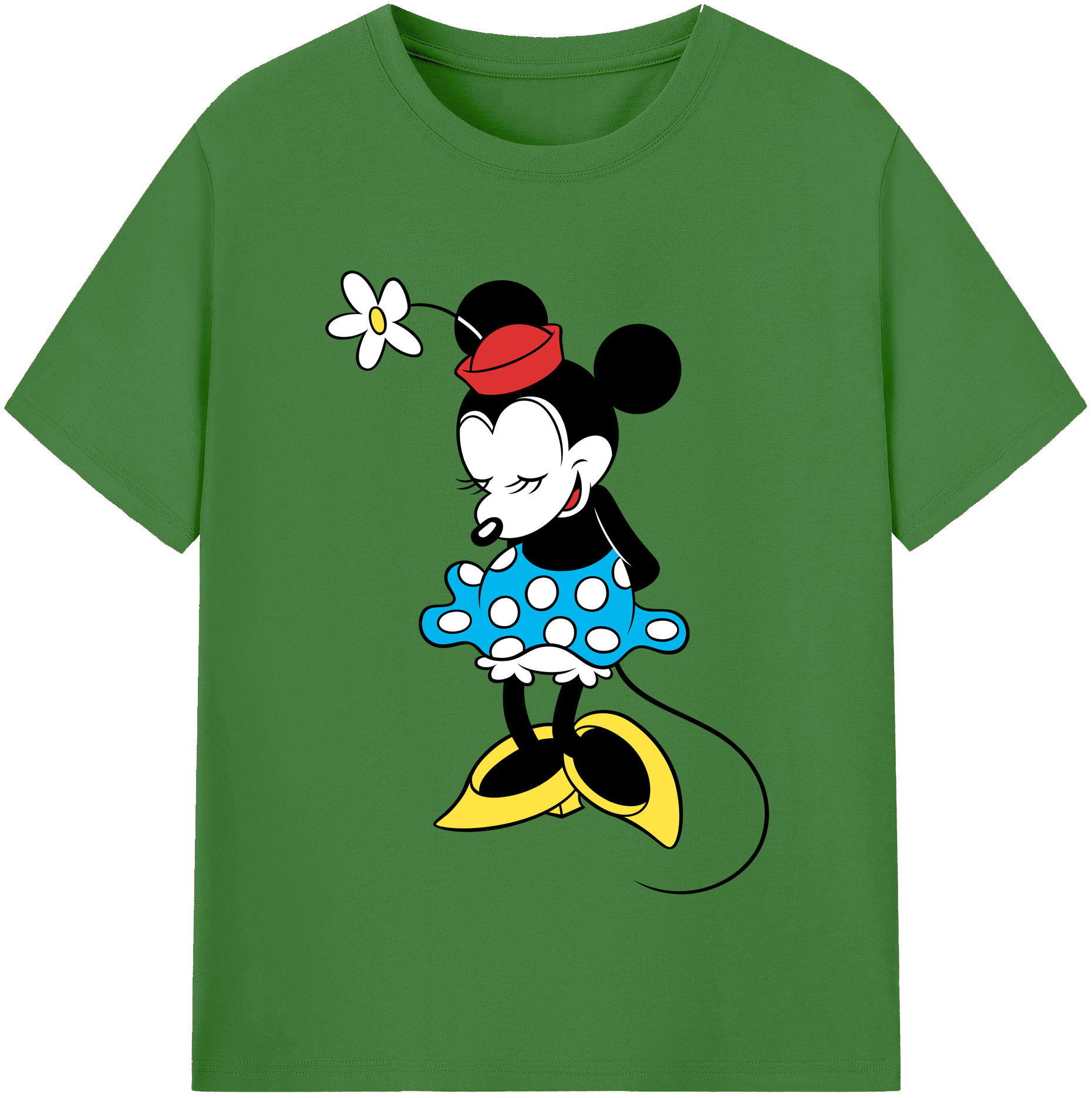 （画像用） ミッキーマウス Mickey Mouse レディースカジュアルプリントTシャツ（綿100％）
